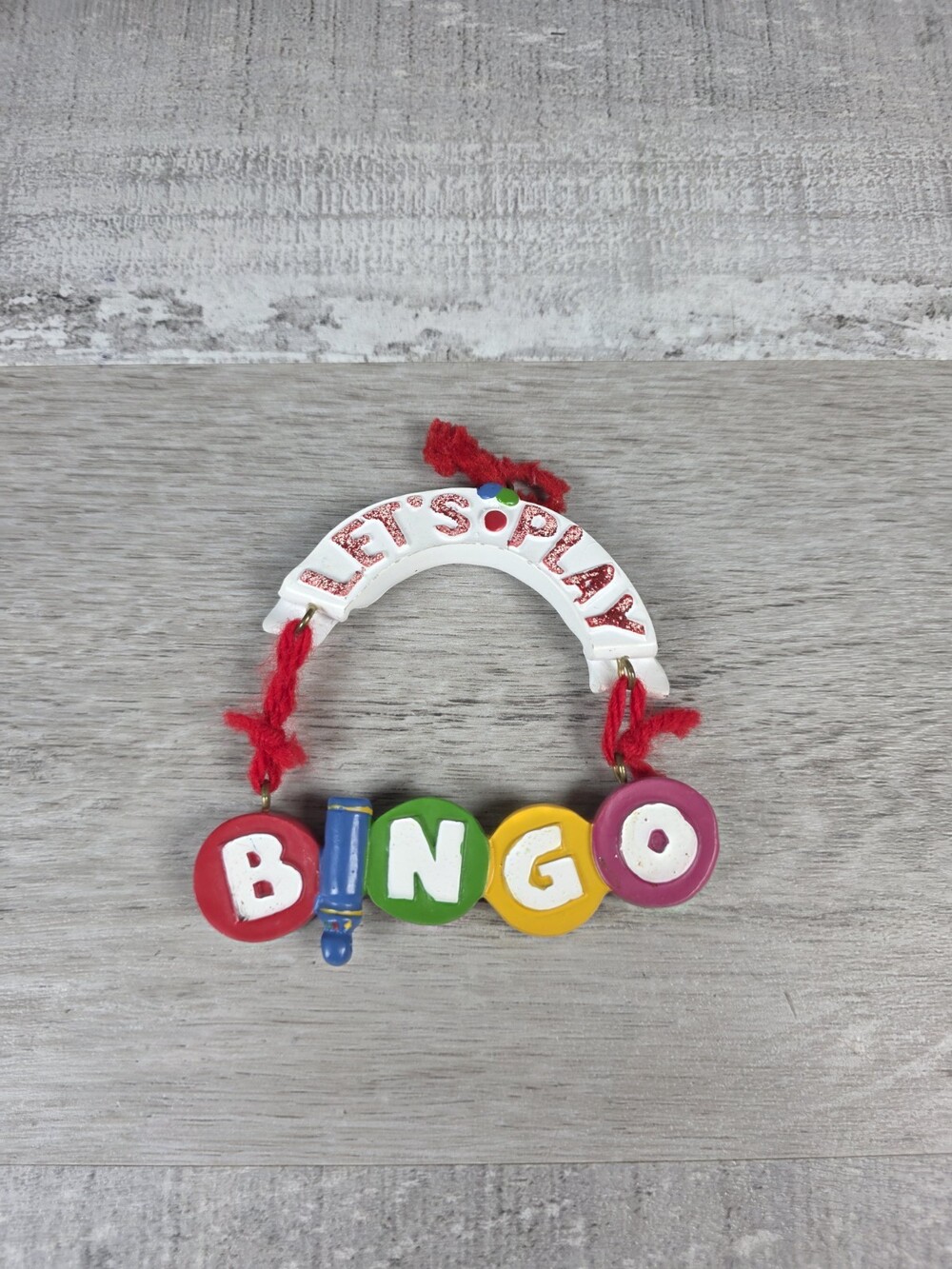 Bingo Christmas Ornament Resin Kurt S. Adler Let's Play Bingo g71h
